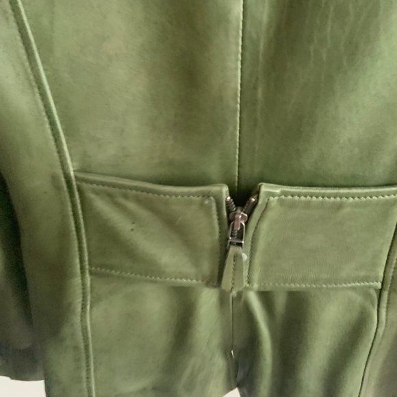 Tailored Button-Up Leather Blazer Jacket Coat - Picture 5 of 5